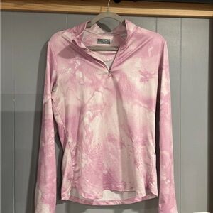 Callaway Womens Medium Opti-Dri 1/4 Zip Golf Top Long Sleeve Vented Shirt Pink